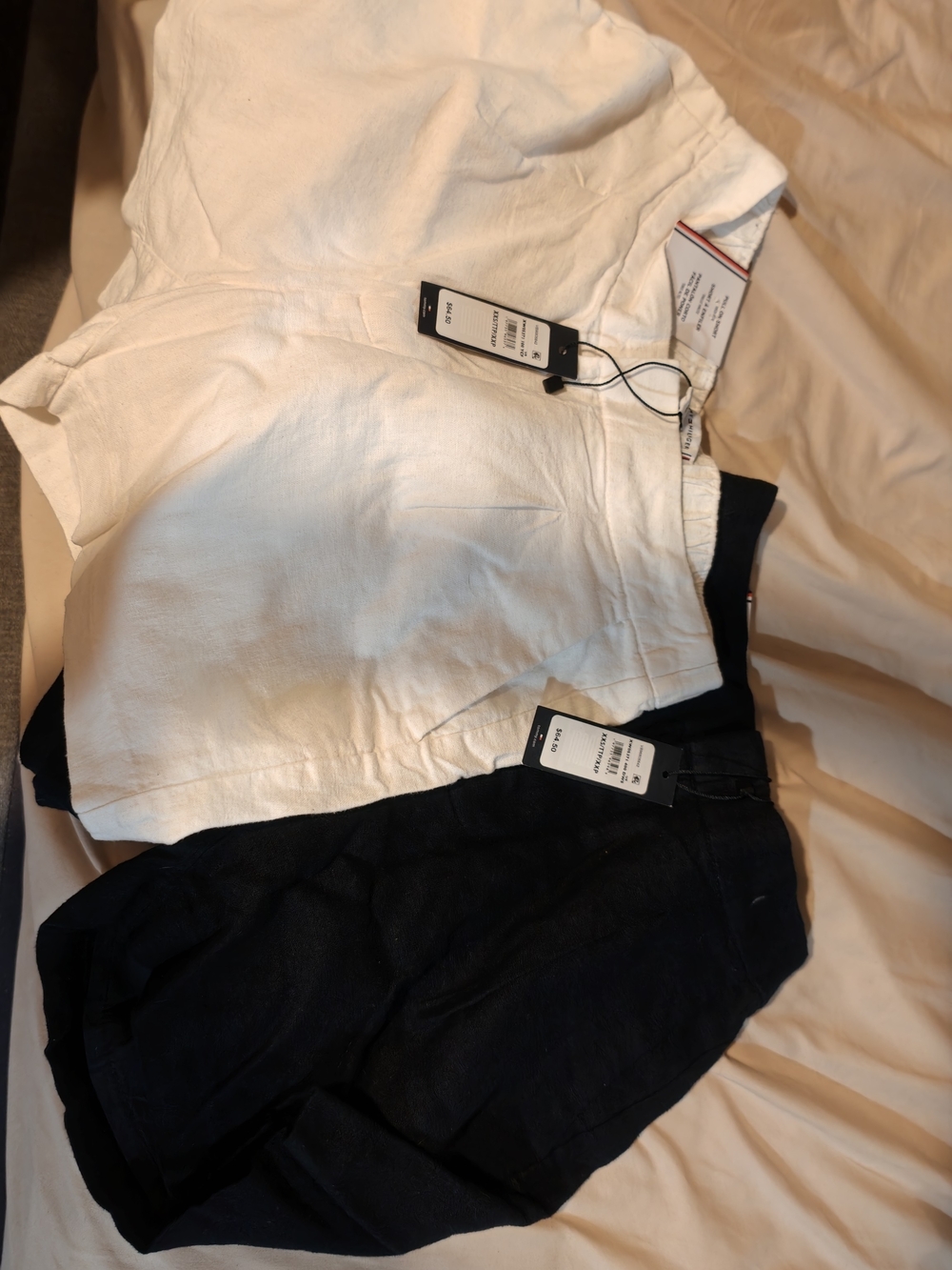 Tommy Hilfiger Pull Up Shorts In Black And White